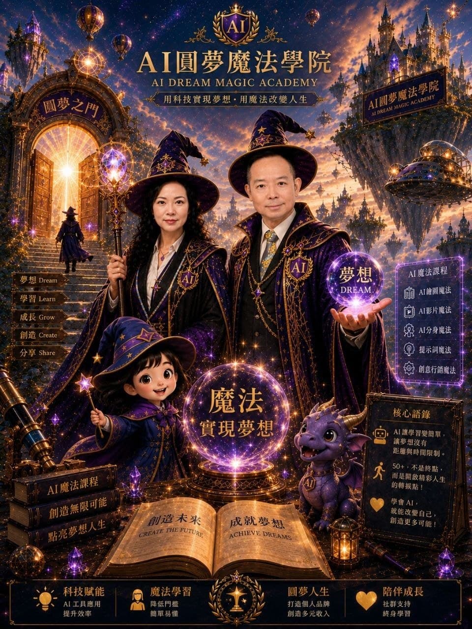 AI 圓夢魔法學院品牌世界觀／雙主角